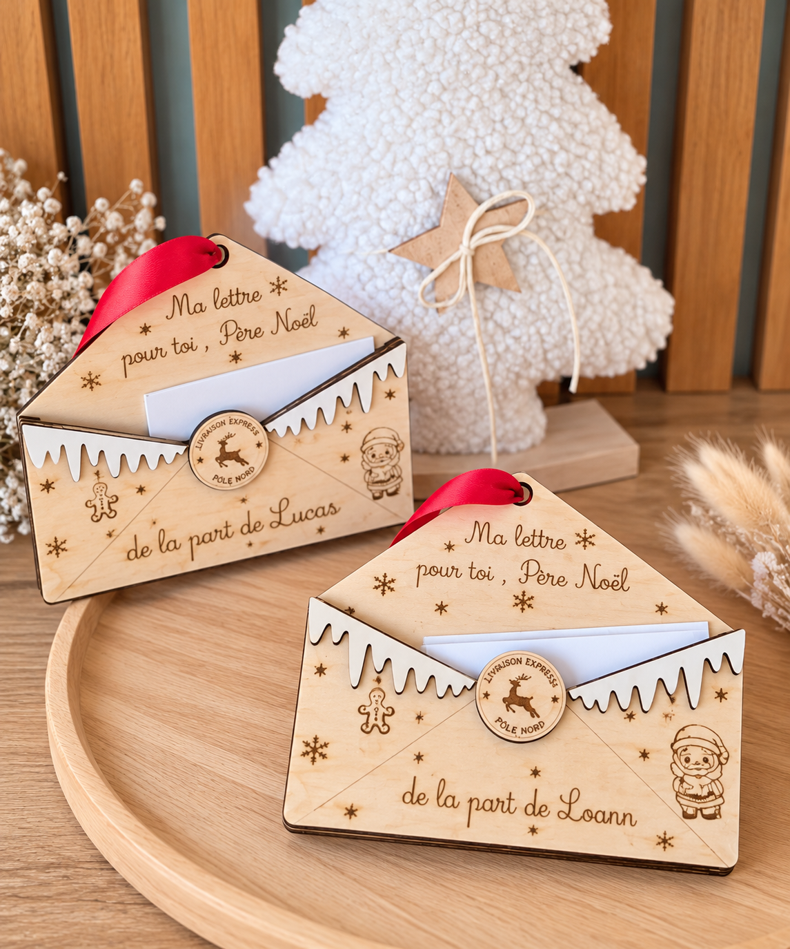 Envellope en bois de Noël