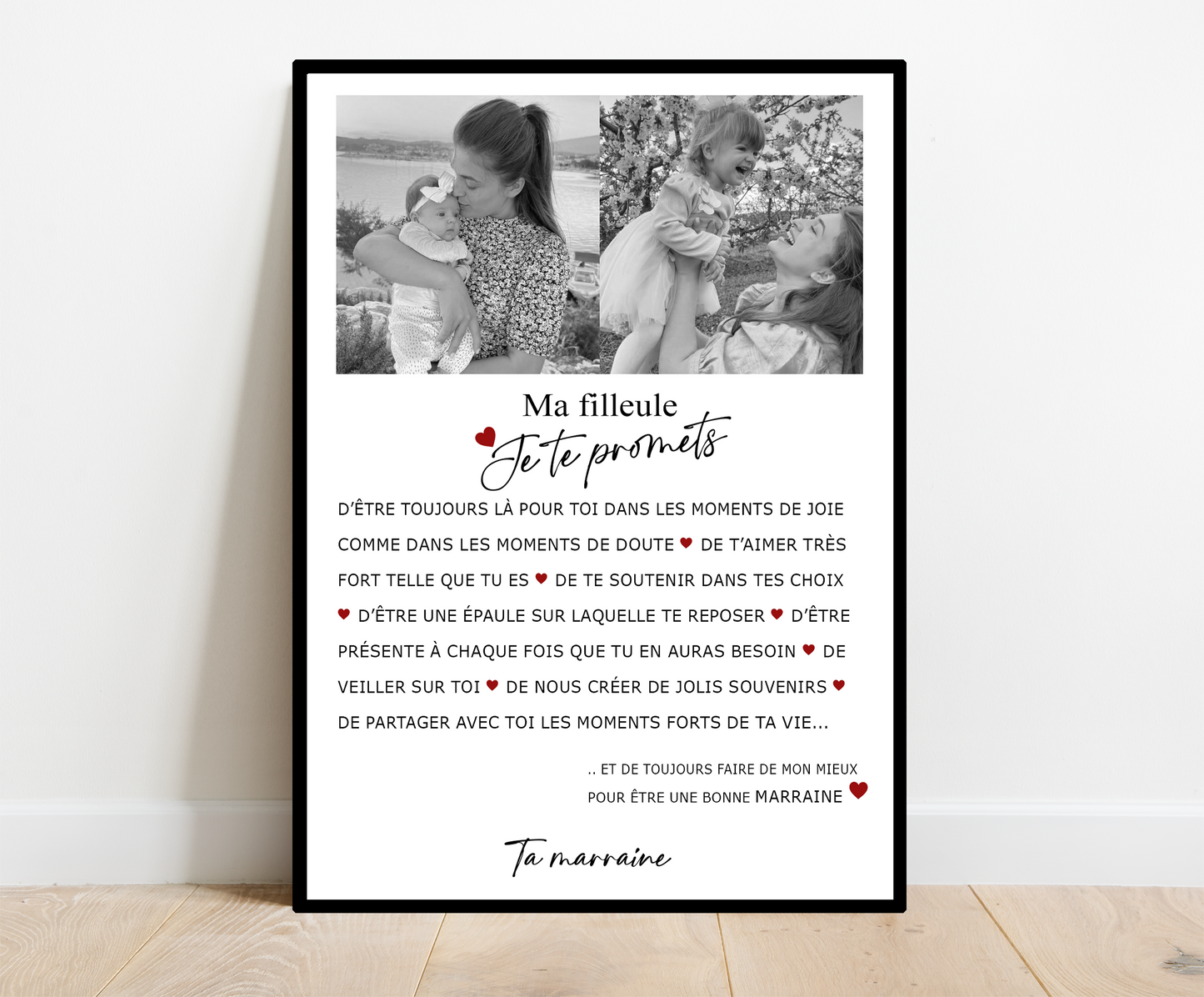 Affiche Filleul/e Promesse d'une marraine