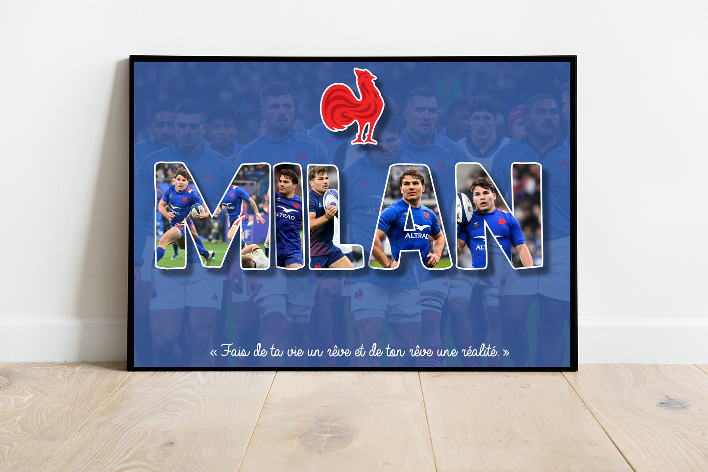 Affiche Rugby ( équipe & joueur(s) de votre choix )