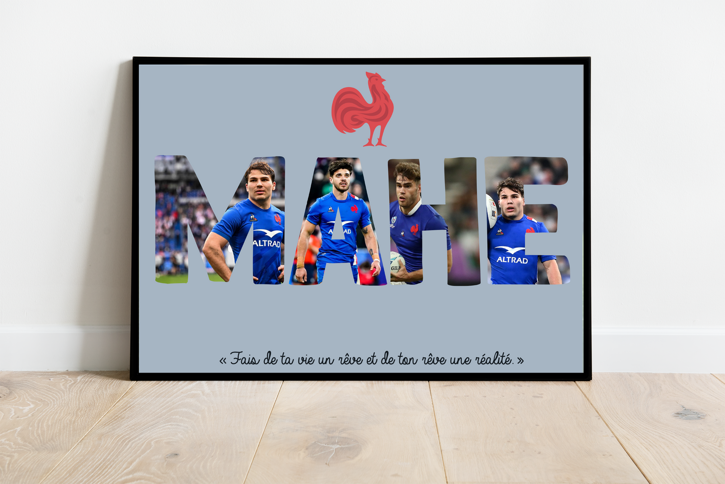 Affiche Rugby ( équipe & joueur(s) de votre choix )
