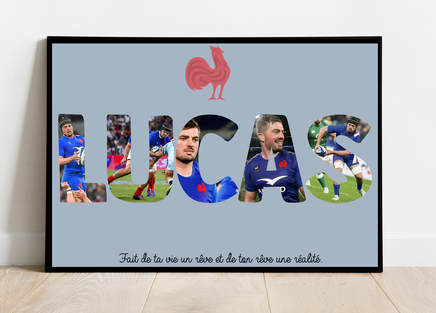 Affiche Rugby ( équipe & joueur(s) de votre choix )