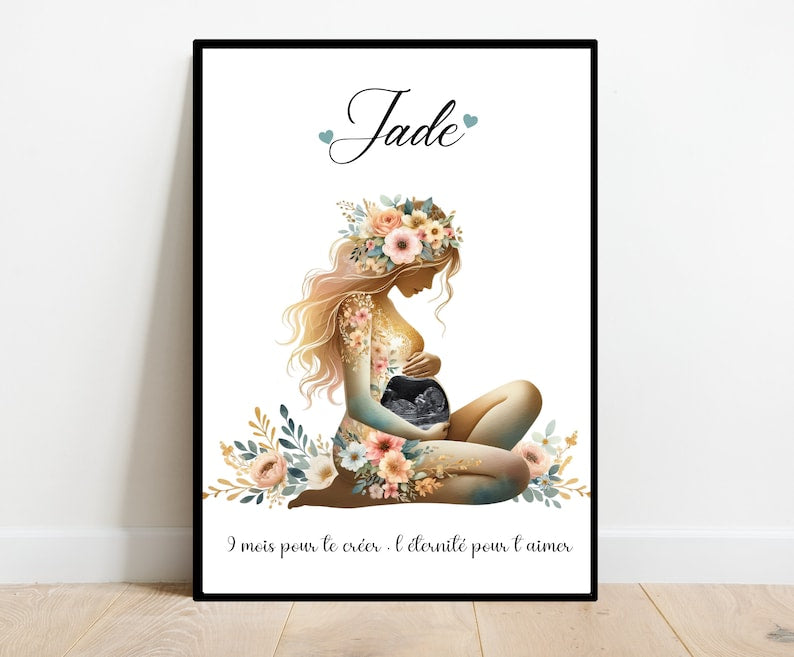 Affiche Souvenir Échographie grossesse