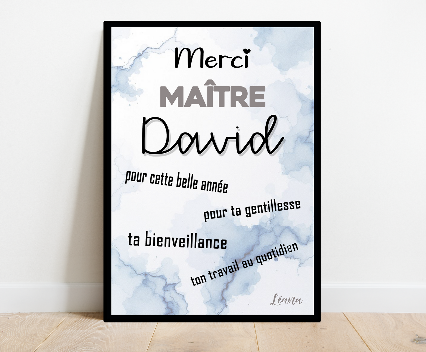 Affiche personnalisée Merci Maître