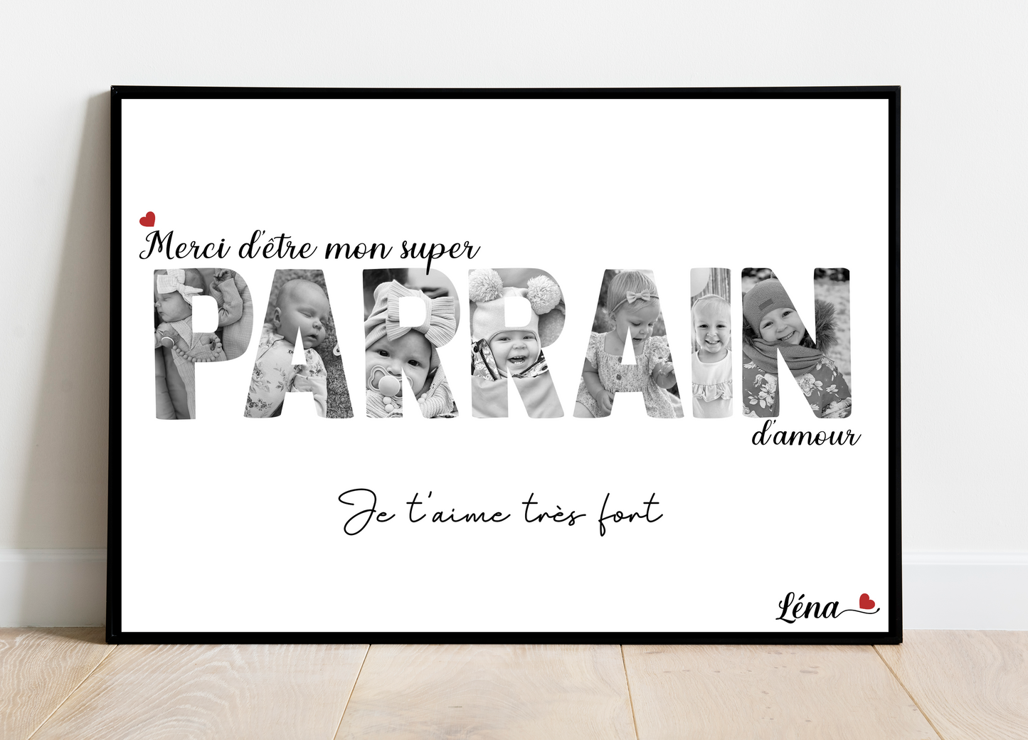 Affiche personnalisée - PARRAIN • Cadre personnalisé