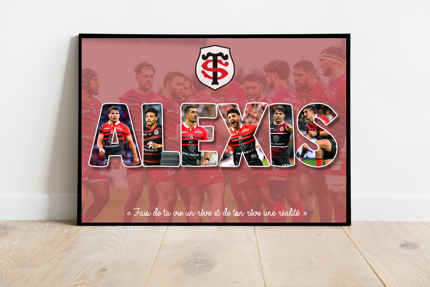 Affiche Rugby ( équipe & joueur(s) de votre choix )