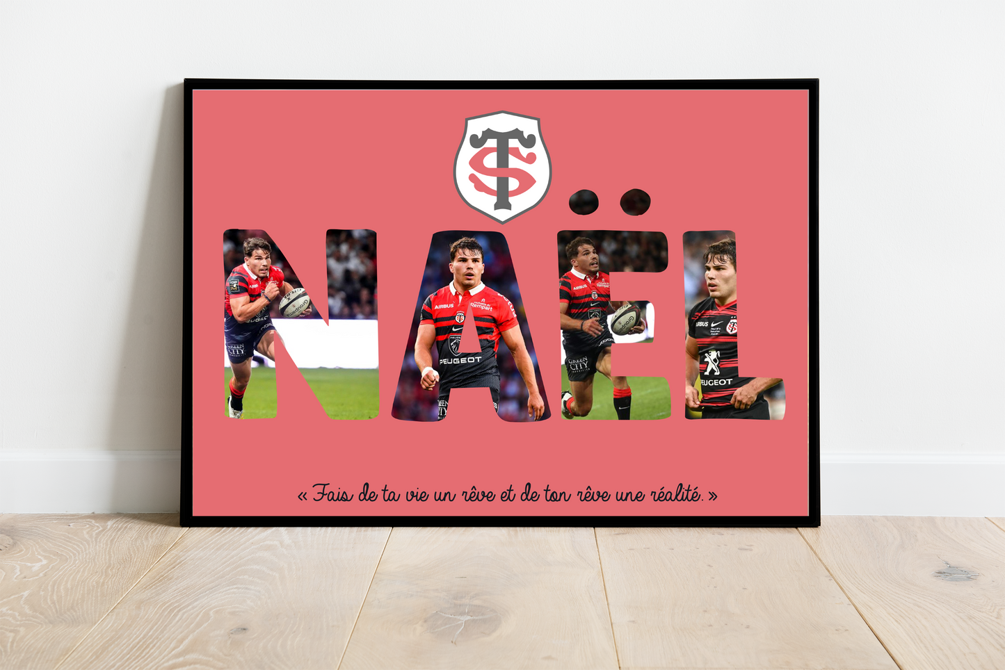 Affiche Rugby ( équipe & joueur(s) de votre choix )
