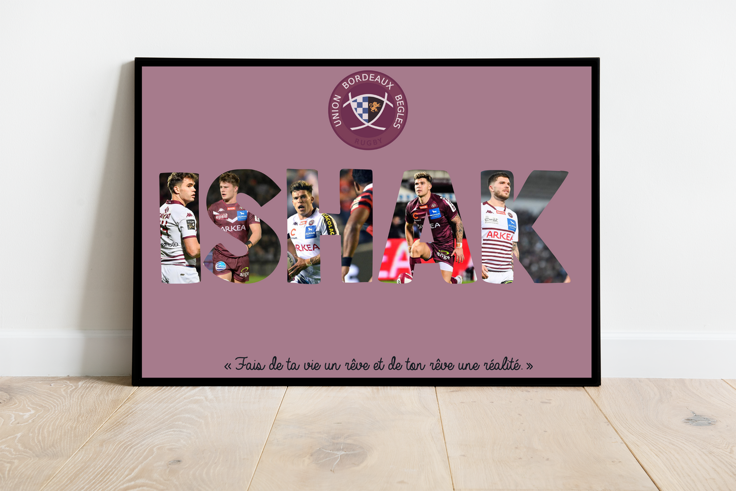Affiche Rugby ( équipe & joueur(s) de votre choix )