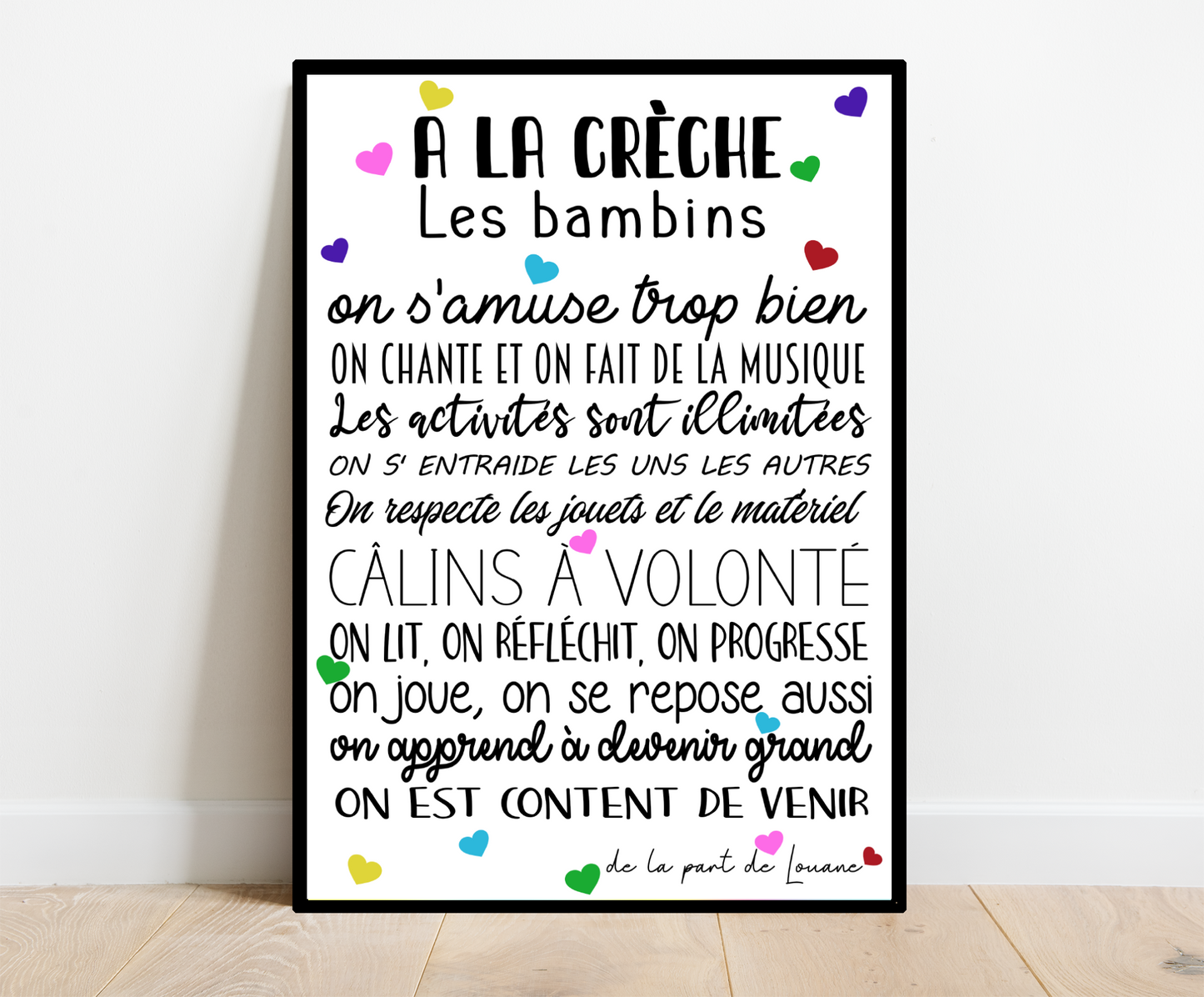 Affiche à la Crèche....