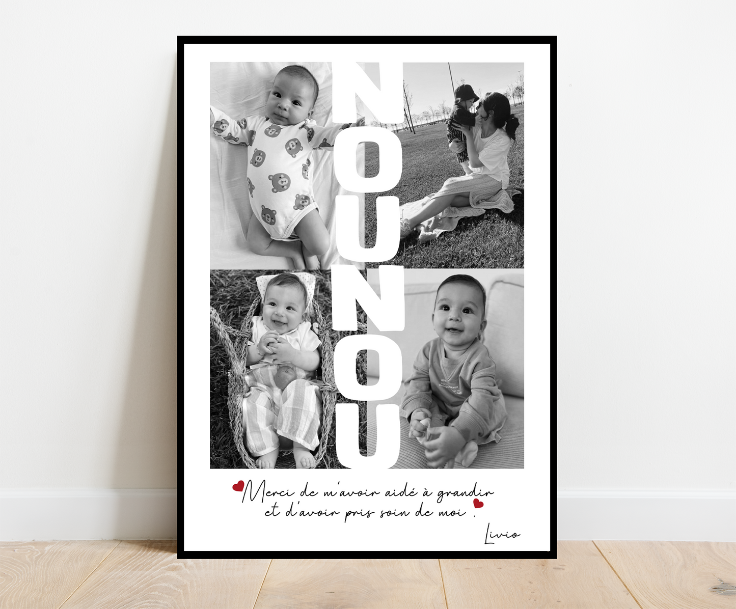 Affiche personnalisée - NOUNOU • Cadre personnalisé
