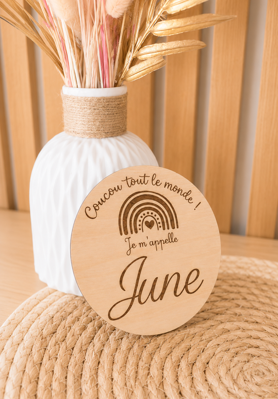 Plaque annonce naissance - prénom bébé