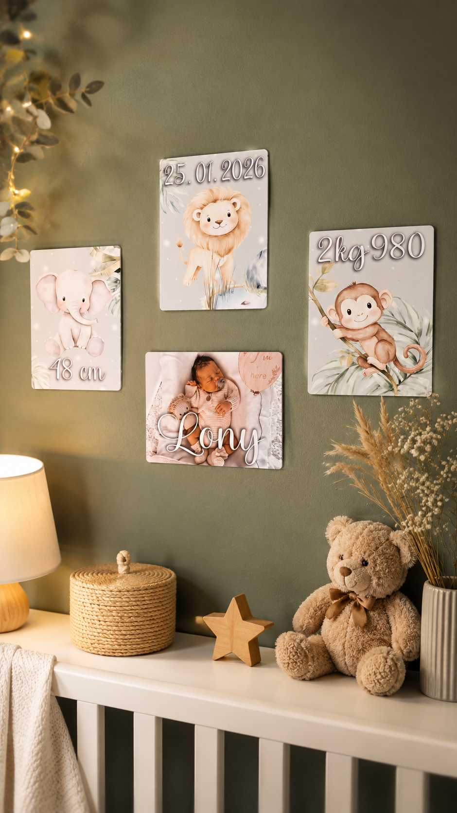 Plaques de naissance personnalisés ( Lot de 4 )