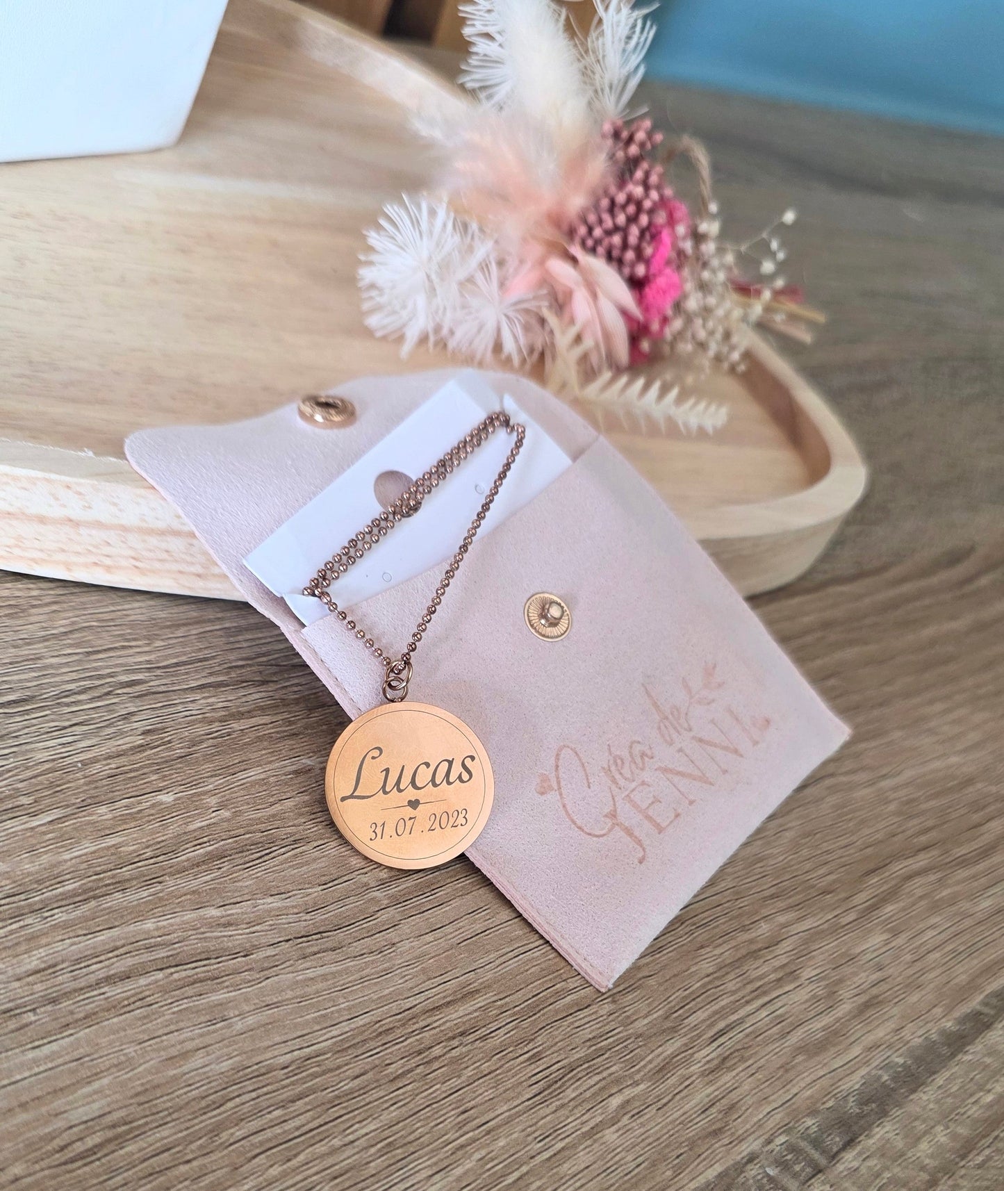Collier médaillon personnalisé • Lien Précieux • Acier Inoxydable
