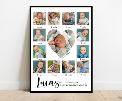 Affiche personnalisée - MA PREMIÈRE ANNÉE • Cadre personnalisé