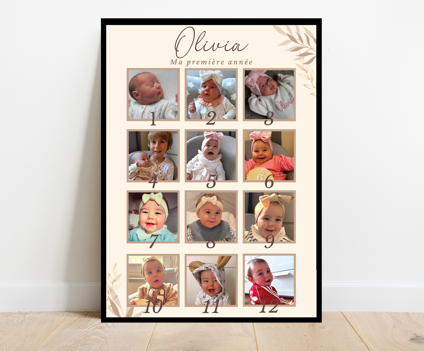 Affiche personnalisée - MA PREMIÈRE ANNÉE • Cadre personnalisé