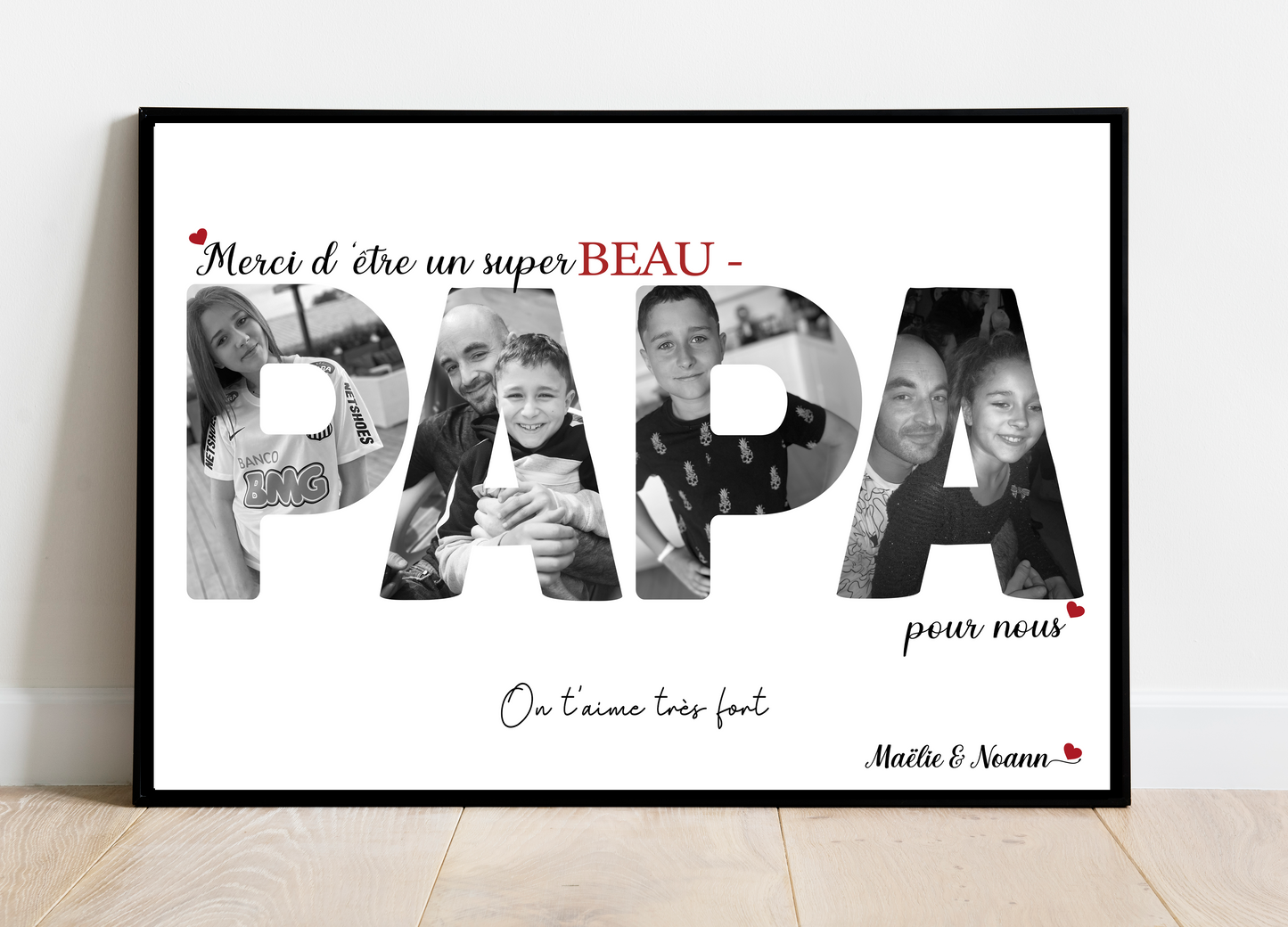 Affiche personnalisée - BEAU-PAPA • Cadre personnalisé