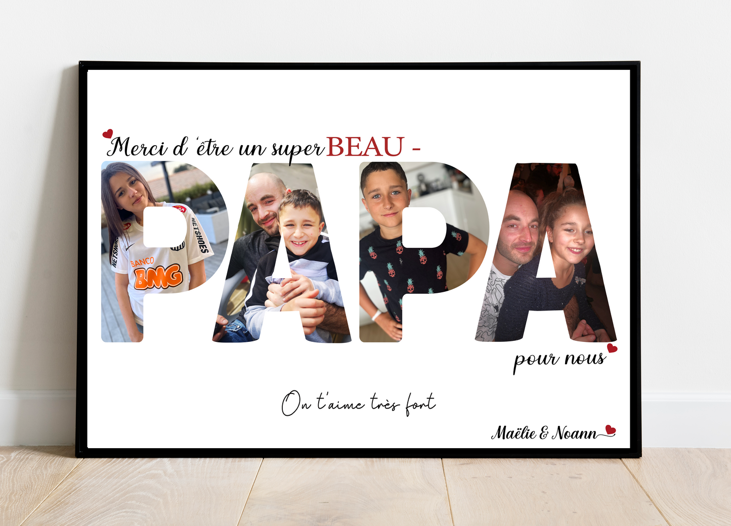 Affiche personnalisée - BEAU-PAPA • Cadre personnalisé