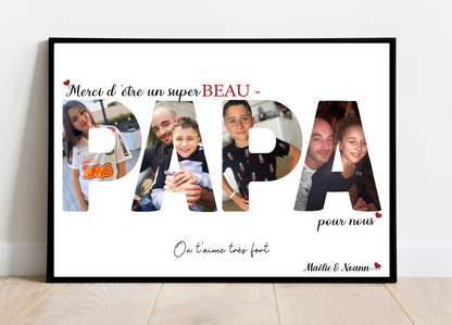 Affiche personnalisée - BEAU-PAPA • Cadre personnalisé