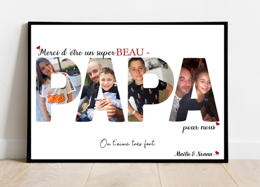 Affiche personnalisée - BEAU-PAPA • Cadre personnalisé