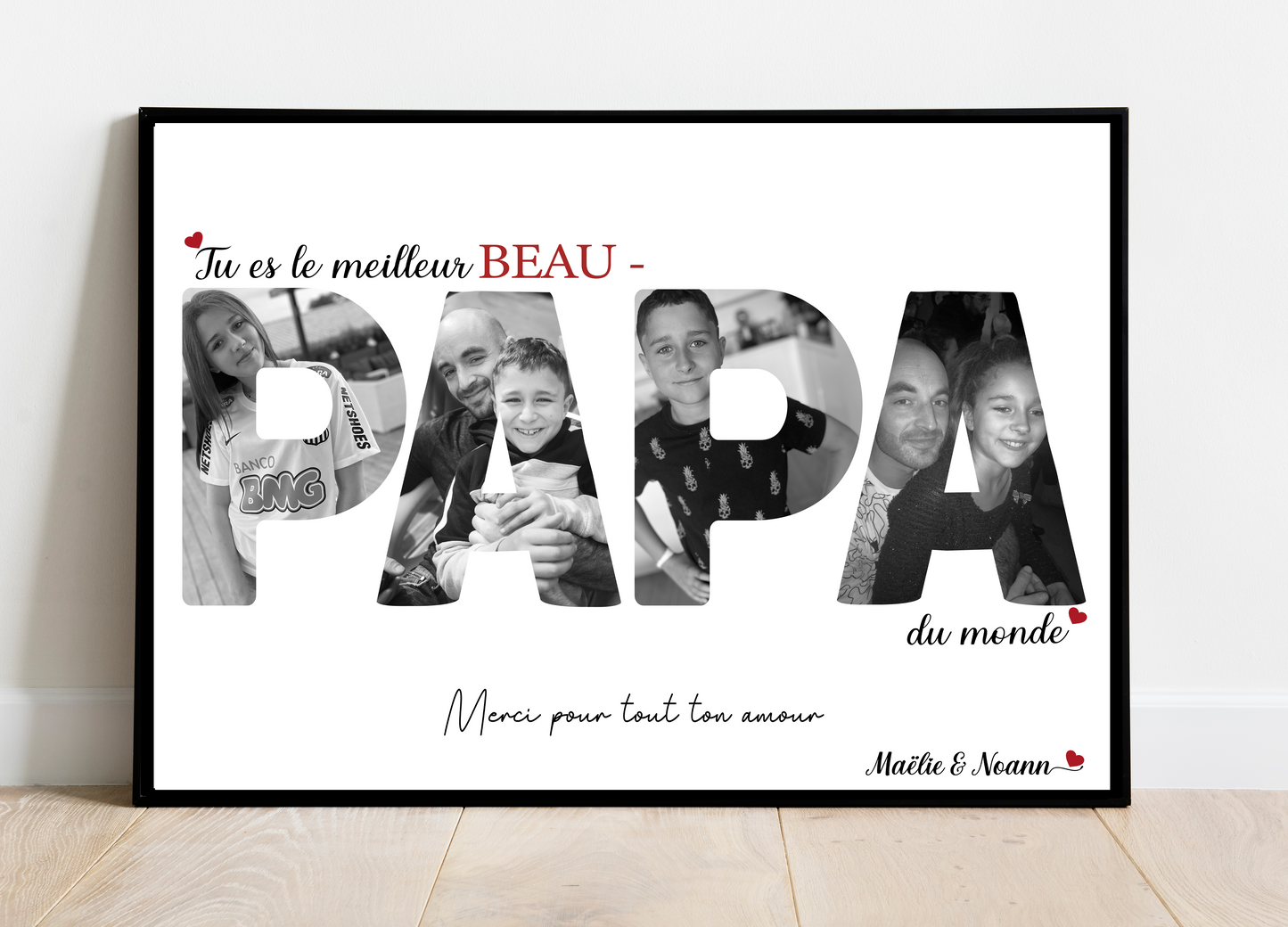 Affiche personnalisée - BEAU-PAPA • Cadre personnalisé