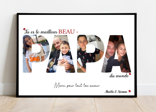Affiche personnalisée - BEAU-PAPA • Cadre personnalisé