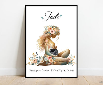 Affiche Souvenir Échographie grossesse