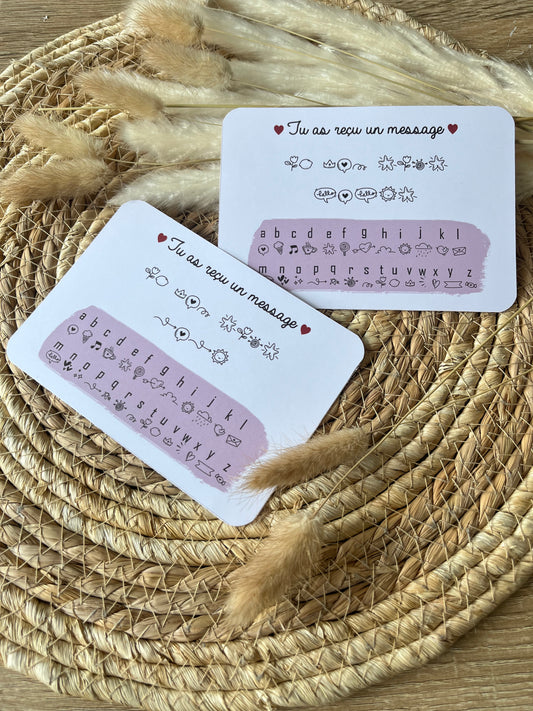 Carte annonce message codé
