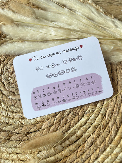 Carte annonce message codé
