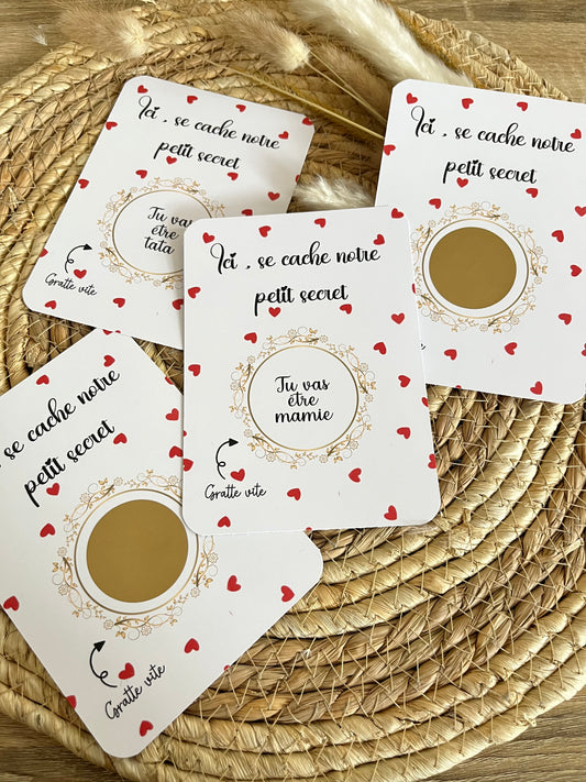Carte à gratter Ici se cache notre petit secret ...
