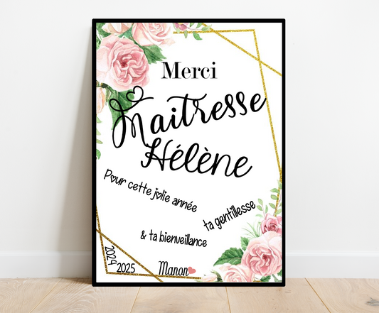 Affiche personnalisée Maîtresse
