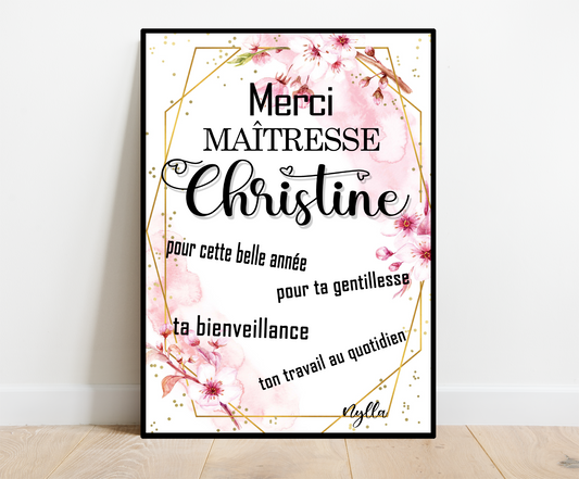 Affiche personnalisée Maitresse