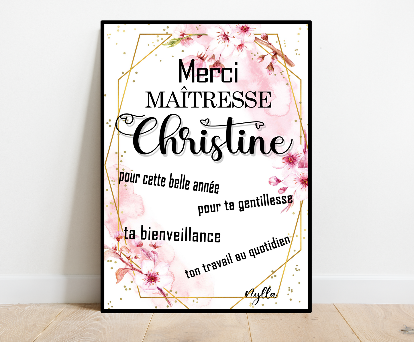 Affiche personnalisée - MAITRESSE ATSEM ..• Cadre personnalisé