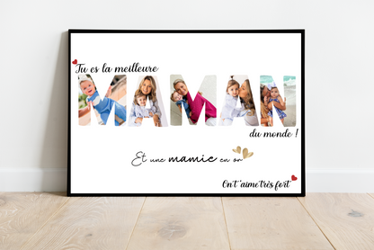 Affiche meilleure Maman & Mamie en or