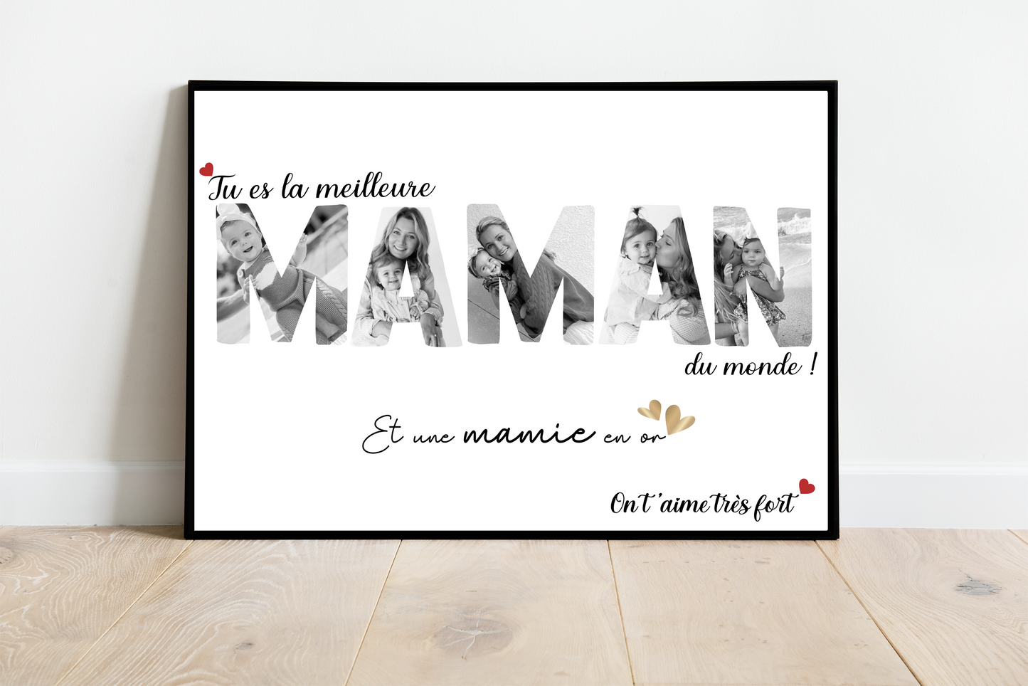 Affiche meilleure Maman & Mamie en or