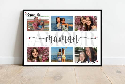 Bonne fête MAMAN d'amour - Affiche personnalisée