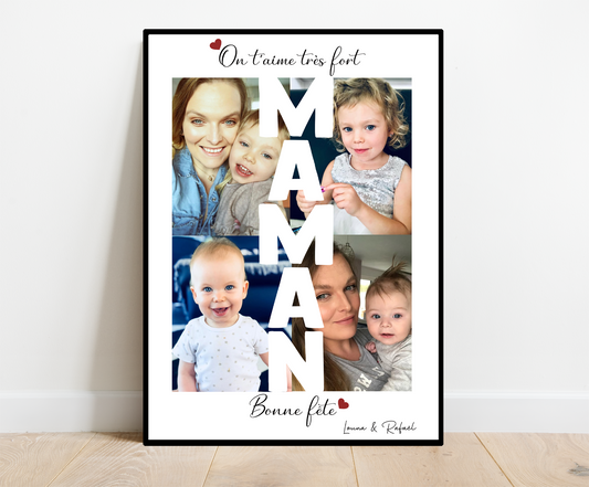 Bonne fête MAMAN - Affiche personnalisée