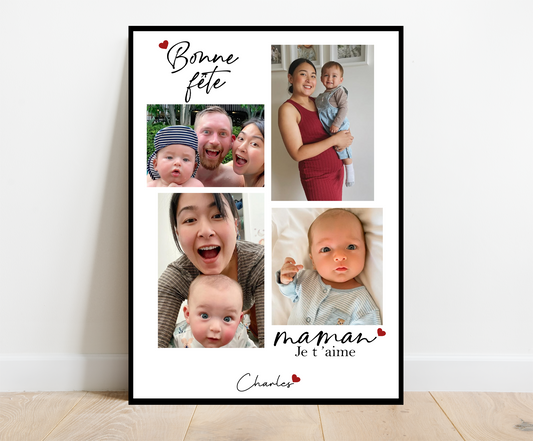 Affiche personnalisée -  Bonne fête MAMAN • Cadre personnalisé