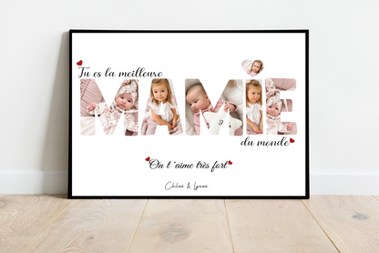 Affiche personnalisée -  MAMIE • Cadre personnalisé