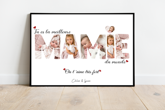 Tu es la meilleure MAMIE - Affiche personnalisée