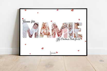 Affiche personnalisée -  MAMIE • Cadre personnalisé
