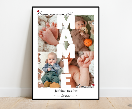 Bonne première fête MAMIE - Affiche personnalisée