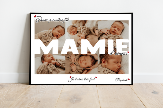 Bonne première fête MAMIE - Affiche personnalisée