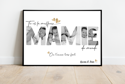 Tu es la meilleure MAMIE - Affiche personnalisée