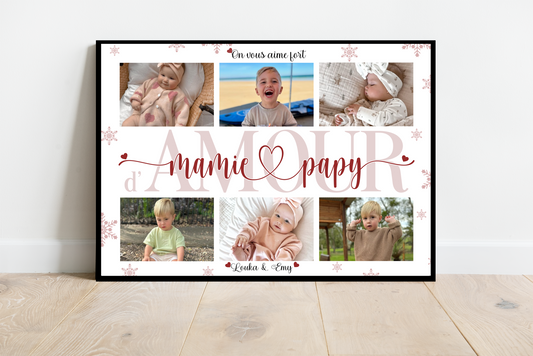 Affiche Joyeux Noël Mamie & Papy