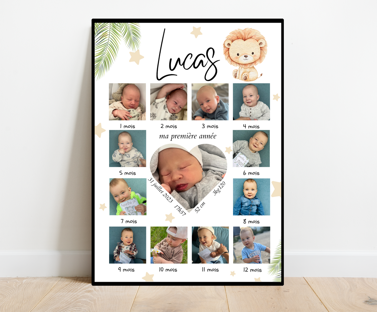 Affiche personnalisée -  MA PREMIÈRE ANNÉE • Cadre personnalisé
