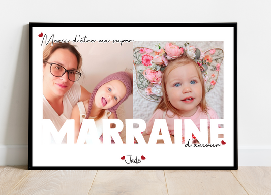 Affiche personnalisée Ma super Marraine