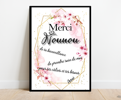 Affiche personnalisée - NOUNOU..• Cadre personnalisé