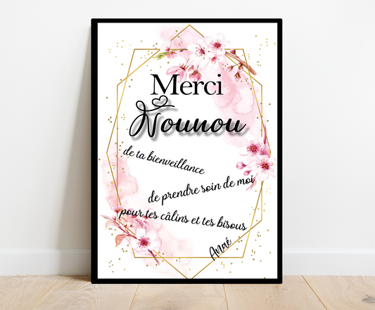 Affiche personnalisée - NOUNOU..• Cadre personnalisé