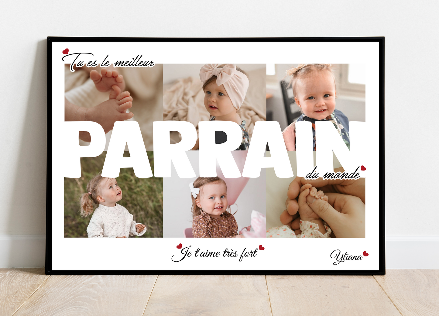 Affiche personnalisée - PARRAIN • Cadre personnalisé