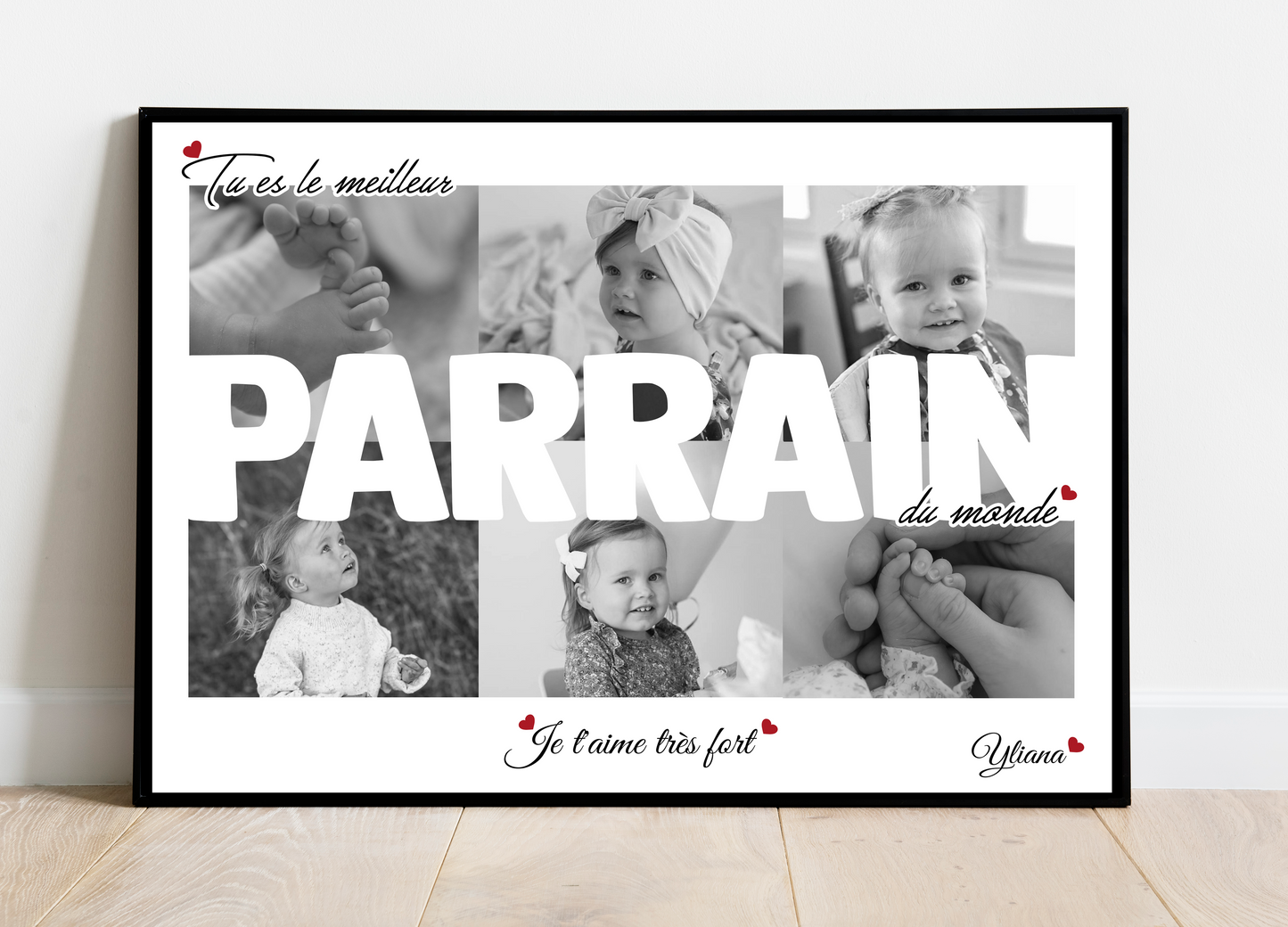 Affiche personnalisée - PARRAIN • Cadre personnalisé