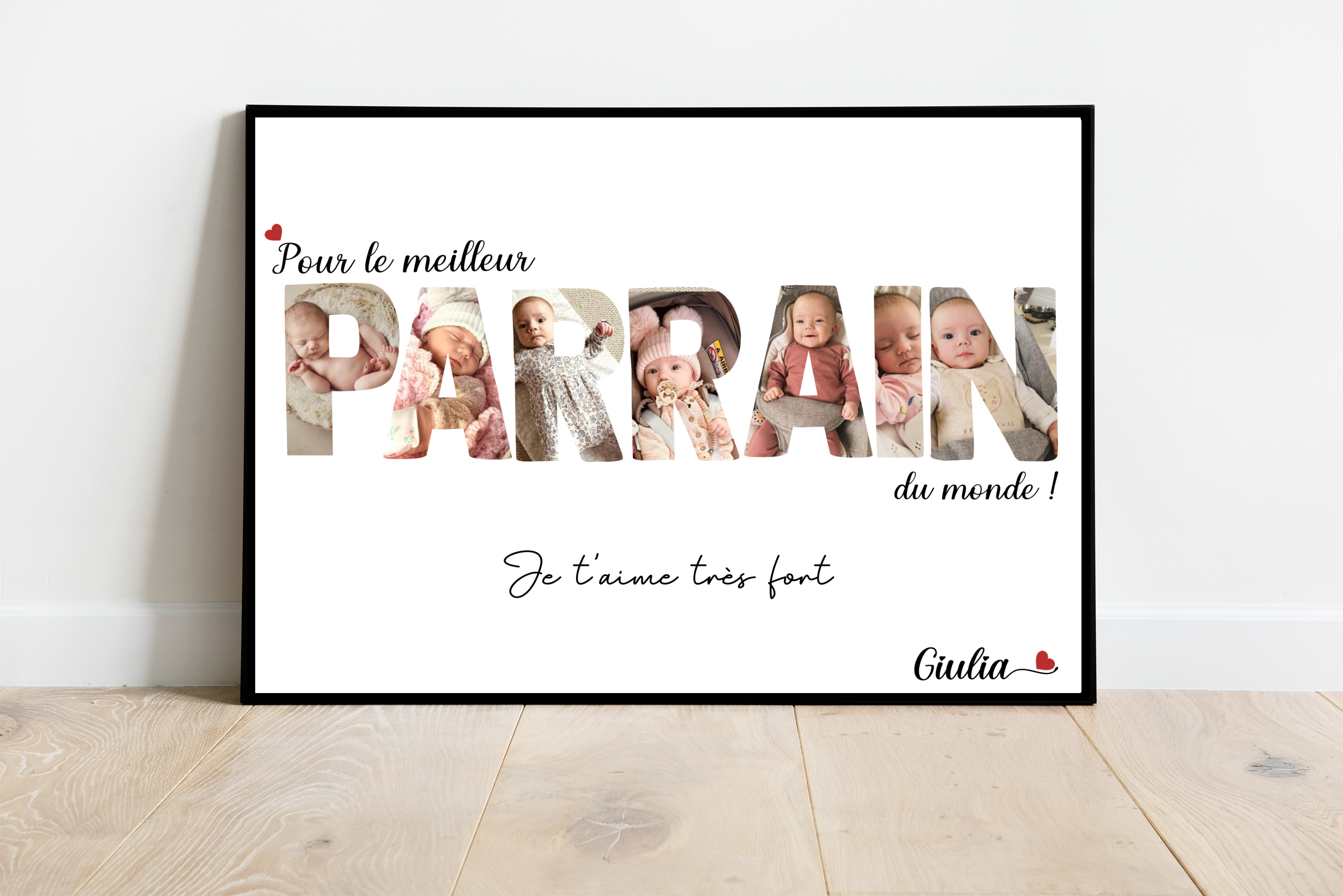 Affiche personnalisée - PARRAIN • Cadre personnalisé – Créa De Jenni